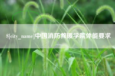 双鸭山中国消防救援学院体能要求