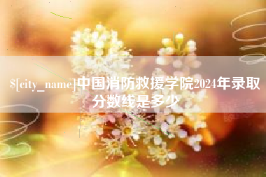 双鸭山中国消防救援学院2024年录取分数线是多少
