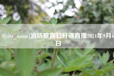 双鸭山消防教育公开课直播2024年9月6日