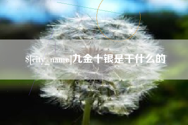 双鸭山九金十银是干什么的