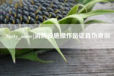 双鸭山消防设施操作员证真伪查询