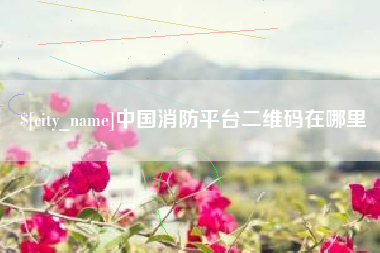 双鸭山中国消防平台二维码在哪里