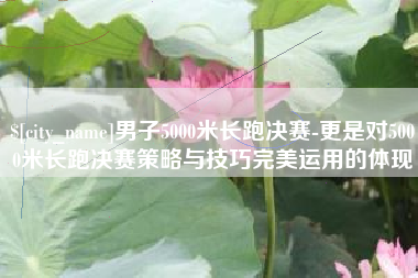 双鸭山男子5000米长跑决赛-更是对5000米长跑决赛策略与技巧完美运用的体现